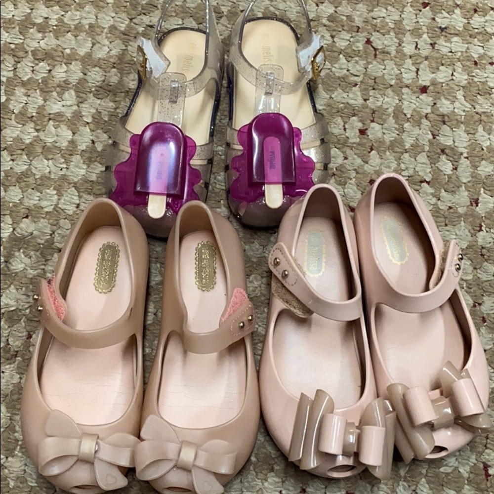 Worn mini melissa’s 2 nudes & 1 clear w/ice cream